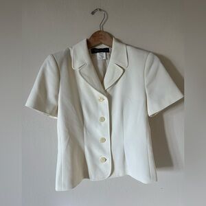 Kasper Women's Ivory Short Sleeve Blazer